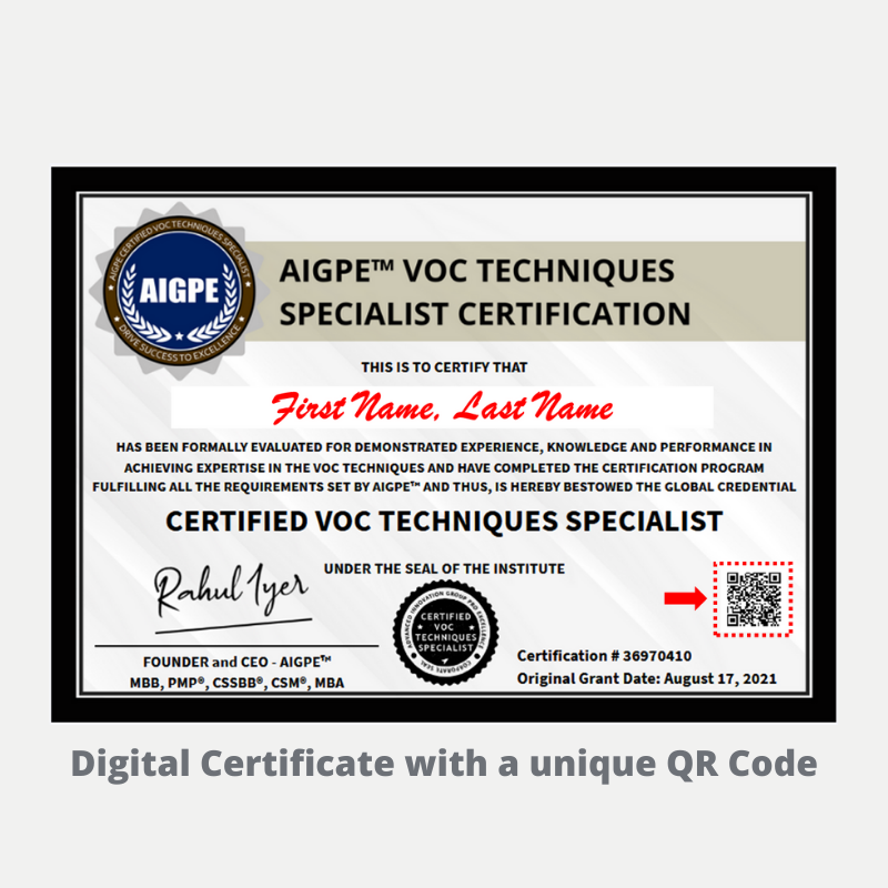 VOC Techniques Specialist Certification - AIGPE