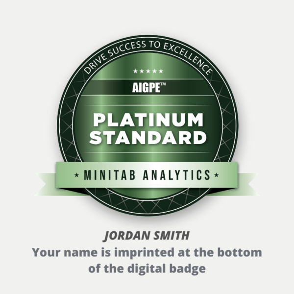 AIGPE Platinum Standard Credential (Minitab Analytics - Level 3)