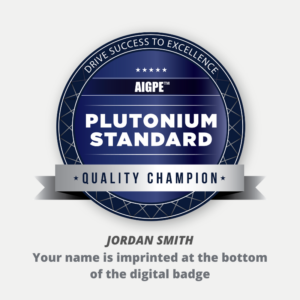 AIGPE Quality Champion (Plutonium Standard Credential - Level 5)
