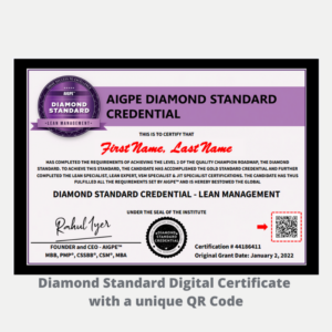 AIGPE Diamond Standard Certificate