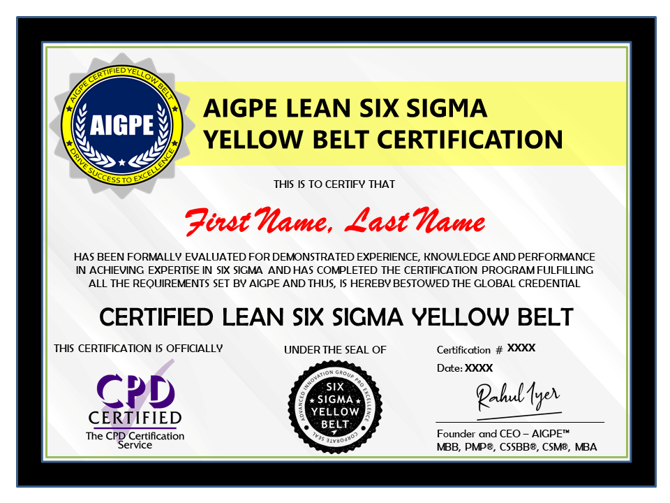 Yellow Belt Certification - AIGPE